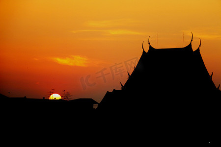 落山的太阳摄影照片_泰国的太阳落山