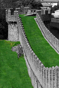 抽象城堡砖和城垛