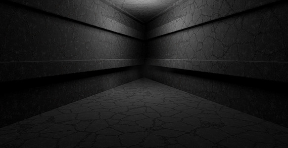 黑暗房间摄影照片_未来科技俱乐部背景 Grunge 地下聚光灯灰色横幅背景壁纸外星人未来概念 3D 渲染