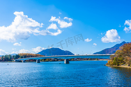 日本山梨县河口湖周围的美丽风景