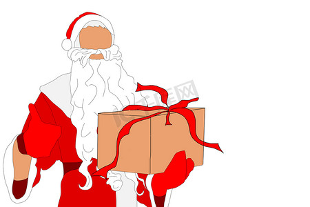 卡通圣诞老人为您的圣诞节和新年贺卡设计或动画。