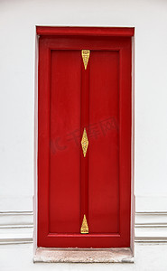 古代大红门摄影照片_泰式红门，传统雕刻图案