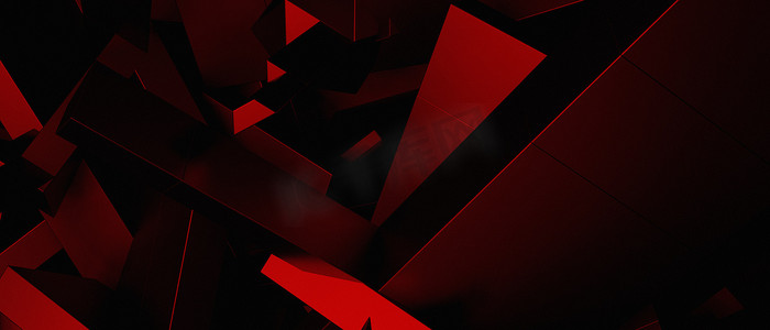 黑深红色摄影照片_抽象豪华 3D 立方体时尚未来派深红色 Iillustration 背景壁纸 3D 渲染