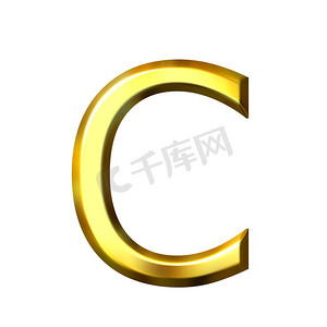 金色字母摄影照片_3D 金色字母 c