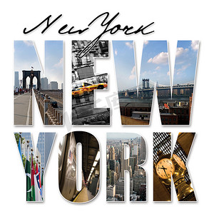 nyc摄影照片_NYC 纽约市图形蒙太奇