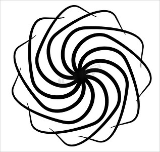 插图，圆形曲线的复杂图形，对称，圆形单色图形