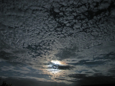 多云的夜晚，明亮的月光