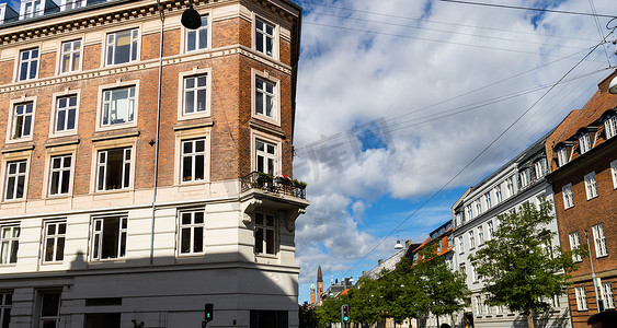 丹麦哥本哈根的房屋正面。