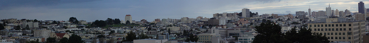 旧金山城市景观全景与市中心地标建筑