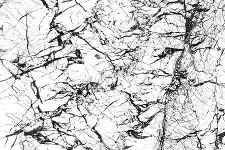 具有抽象黑色图案的白色大理石裂纹表面垃圾墙纹理背景