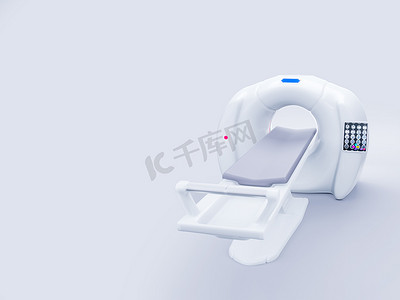 多探测器 CT 扫描仪或计算机断层扫描 3D 插图。