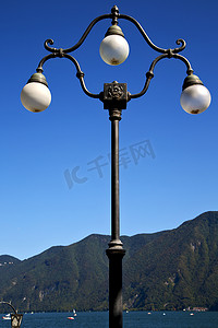 瑞士卢加诺天湖的路灯灯泡