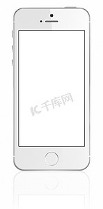 iphone手机白色摄影照片_新款 Apple 银色 iPhone 5s 有黑屏