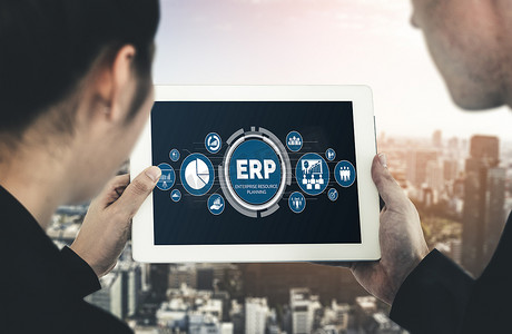 数据关系摄影照片_适用于现代业务的 ERP 企业资源规划软件
