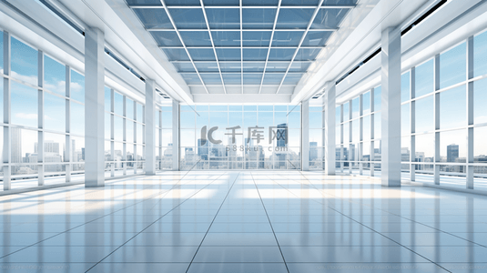 白色立体3d背景图片_3D立体商务建筑背景空间