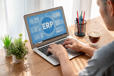 数据关系摄影照片_适用于现代业务的 ERP 企业资源规划软件