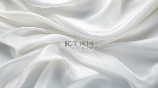 白色缎面背景图片_使用流动的布料波浪制作的优雅白色背景的3D渲染。