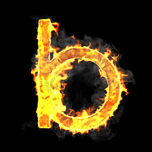 燃烧和火焰字体 B 字母