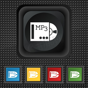 青花瓷光盘摄影照片_MP3 播放器图标标志。