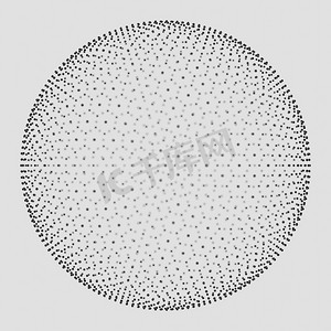 球形脉络摄影照片_粒子的抽象球形图案。