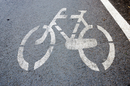 线条指示摄影照片_自行车标志