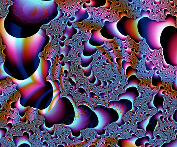 计算机生成的抽象彩色分形艺术品