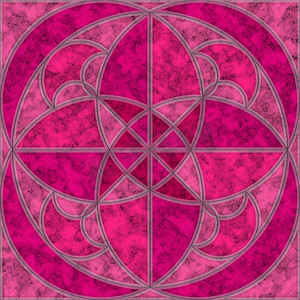 具有抽象几何图案的粉色、紫色和洋红色大理石瓷砖