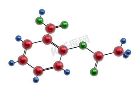 氢分子摄影照片_阿司匹林分子