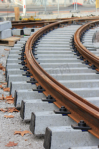 建设完工摄影照片_未完工的有轨电车铁路