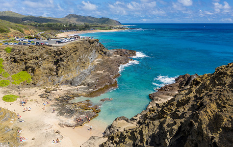 一念永恒摄影照片_哈罗纳海滩湾 (Halona Beach Cove) 因欧胡岛电影《从这里到永恒》而闻名