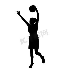 女篮球运动员插图剪影