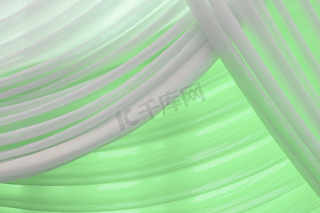 奢华甜美的白色和绿色或水绿色窗帘
