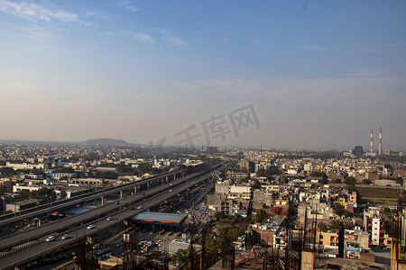 印度德里城市景观鸟瞰图