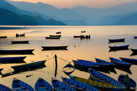 尼泊尔博卡拉的费瓦湖