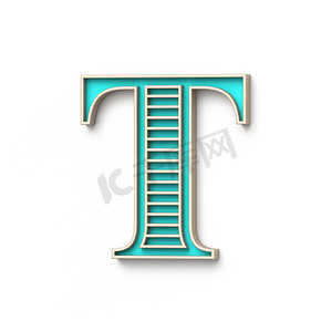 经典老式字体字母 T 3D