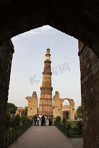 艺术世界摄影照片_库特卜塔，世界遗产，世界上最高的砖尖塔，新德里，印度
