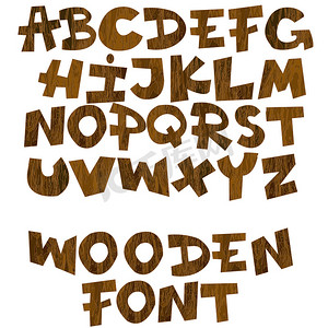 一套漫画木制字母