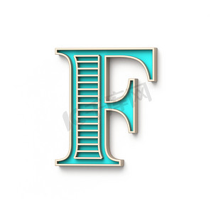 经典老式字体字母 F 3D