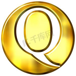 3D 金色字母 Q