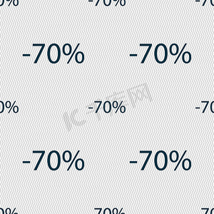 70% 折扣标志图标。