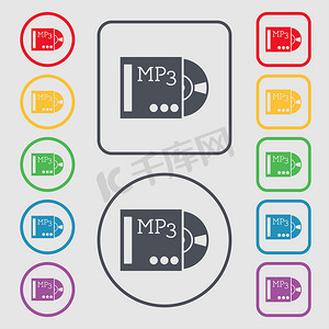 MP3 播放器图标标志。