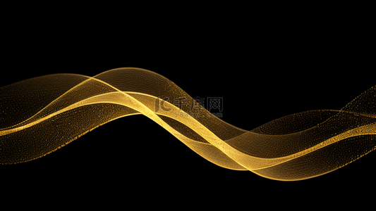 黑色商务邀请函背景图片_黑金色抽象闪亮金色波浪曲线背景