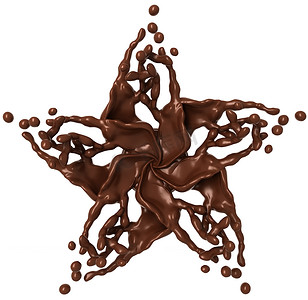 飞溅之星：液体巧克力与分离的水滴