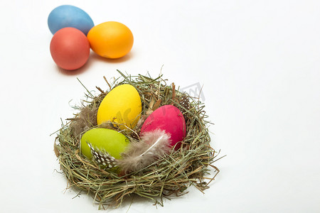 tif格式摄影照片_在巢中的复活节彩蛋