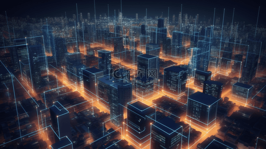 科技智慧背景图片_蓝色科技智慧城市数据背景