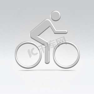3d 渲染的骑自行车者图标