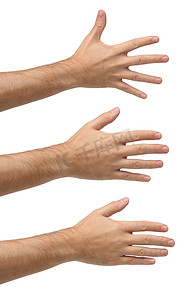 三张张开的手在不同的位置