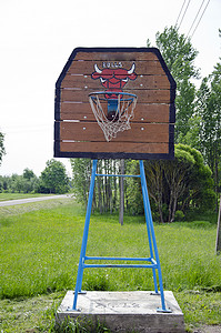 老农村篮球筐篮板