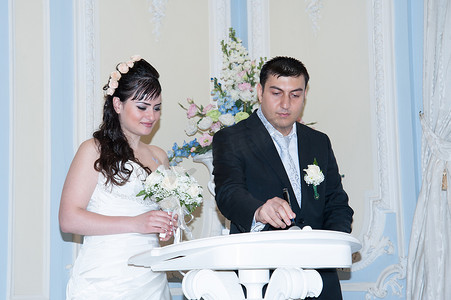 结婚登记摄影照片_隆重登记结婚