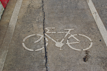 城市中的自行车路标